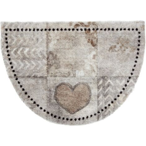 Paillasson extérieur et intérieur - 50 x 70 cm demi-cercle Patchwork