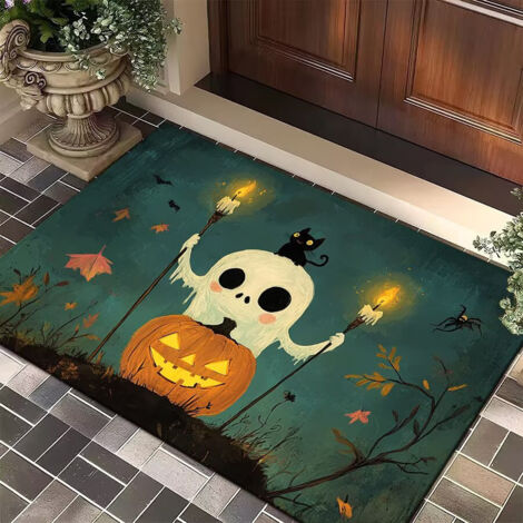 Paillasson Extérieur Intérieur Motif Halloween Décoratif Imperméable Entrée Maison-6090cm