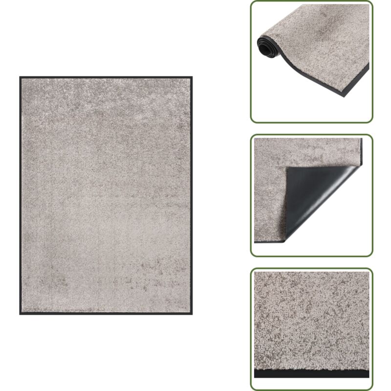 Paillasson Gris 60x80 cm - Tapis D'entrée - Paillasson Intérieur - Paillasson Extérieur - Tapis Absorbant - Tapis Résistant à L'eau