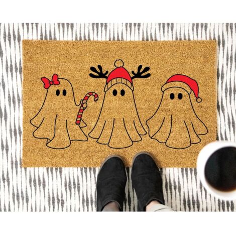 Paillasson Halloween 60x90 cm Motif Fantômes Citrouilles Décoration Porte Entrée Automne