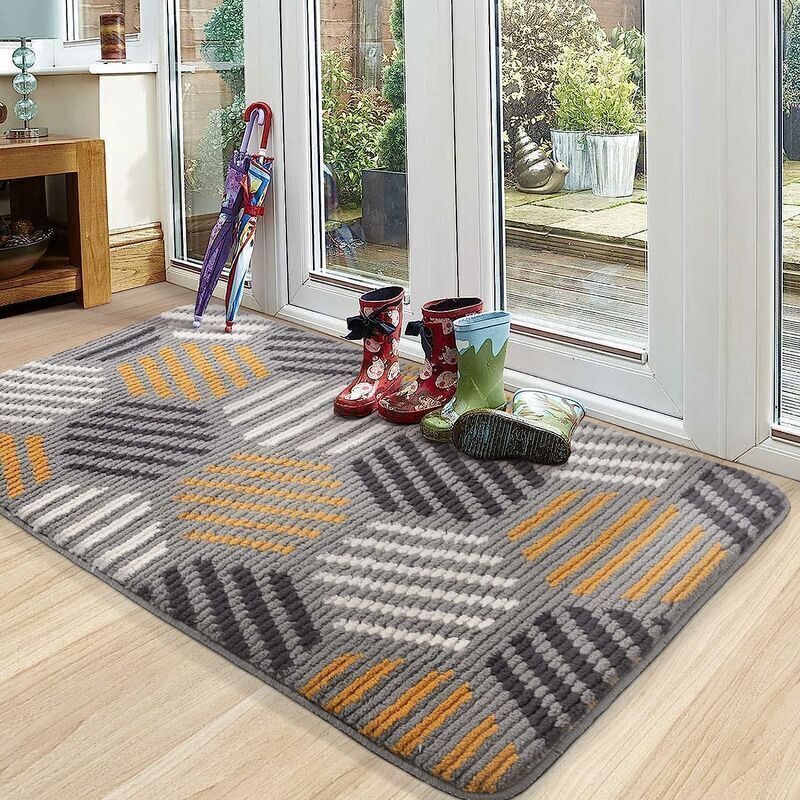 Paillasson Intérieur Antidérapant, Tapis Entrée Intérieur Doux, Absorbant et Lavable, Tapis de Porte pour Intérieur, Extérieur, bre, Cuisine, Entrée,