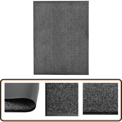 Paillasson lavable Anthracite 90x120 cm - Tapis D'entrée - Paillasson Extérieur - Paillasson Intérieur - Matelas D'accueil - Tapis Absorbant