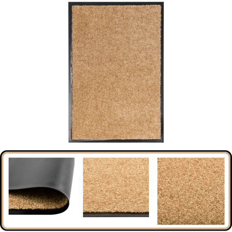 Paillasson lavable Crème 40x60 cm - Tapis D'entrée - Paillasson Extérieur - Paillasson Intérieur - Tapis Absorbant - Tapis Lavable