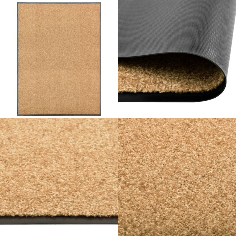 Paillasson lavable Crème 90x120 cm - Tapis D'entrée - Paillasson Extérieur - Paillasson Intérieur - Tapis Absorbant - Tapis Lavable - Home & Living