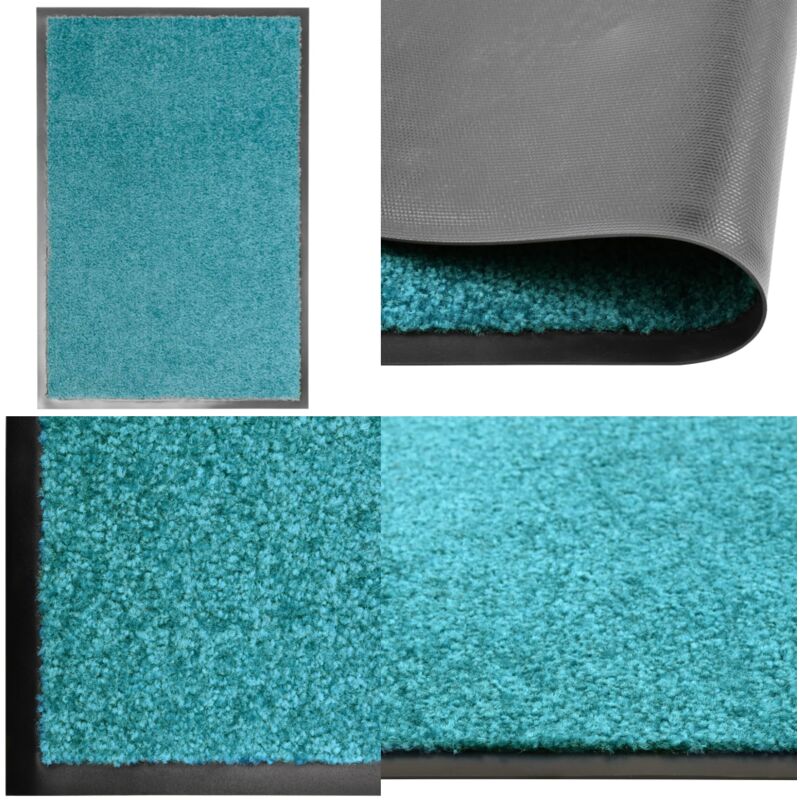 Paillasson lavable Cyan 40x60 cm - Tapis D'entrée - Paillasson Extérieur - Paillasson Intérieur - Tapis Absorbant - Tapis Washable - Home & Living