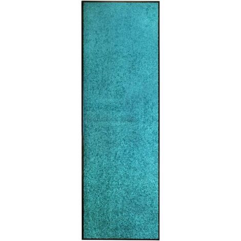 Paillasson lavable d'entrée, Tapis de Porte,Tapis Entrée Intérieur Cyan 60x180 cm MKS80965