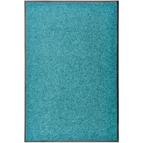 Paillasson lavable d'entrée, Tapis de Porte,Tapis Entrée Intérieur Cyan 60x90 cm MKS39392