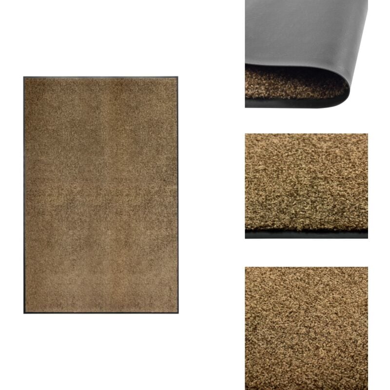 Paillasson lavable Marron 120x180 cm - Tapis D'entrée - Paillasson Extérieur - Paillasson Intérieur - Tapis Absorbant - Tapis Antidérapant