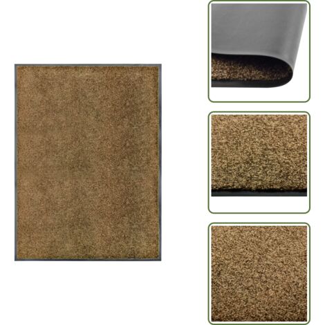 Paillasson lavable Marron 90x120 cm - Tapis D'entrée - Paillasson Extérieur - Paillasson Intérieur - Tapis Absorbent - Tapis Washable