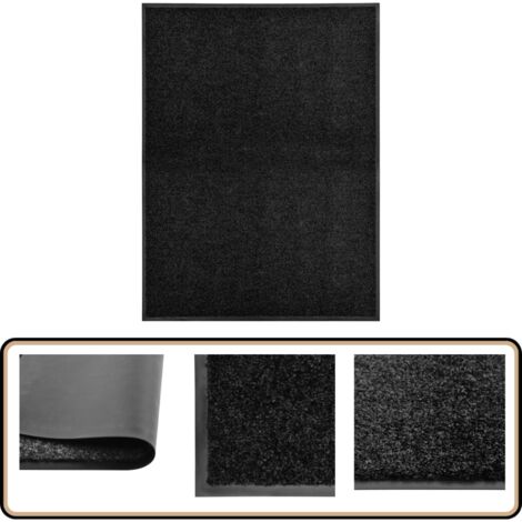 Paillasson lavable Noir 90x120 cm - Tapis D'entrée - Paillasson Extérieur - Paillasson Intérieur - Tapis Absorbant - Tapis Antidérapant