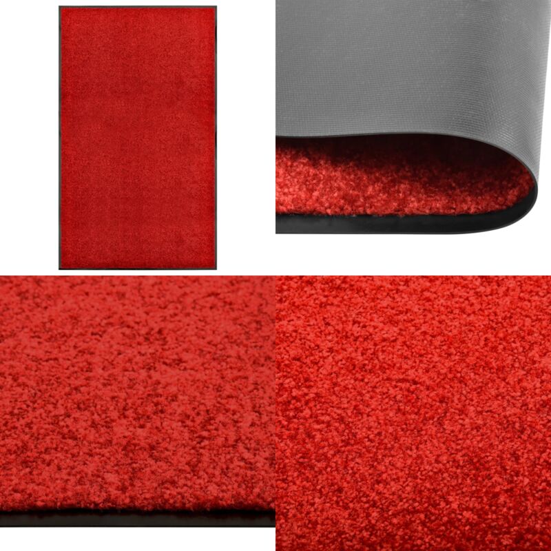 Paillasson lavable Rouge 90x150 cm - Tapis D'entrée - Paillasson Extérieur - Paillasson Intérieur - Tapis Absorbant - Tapis Lave-linge - Home & Living