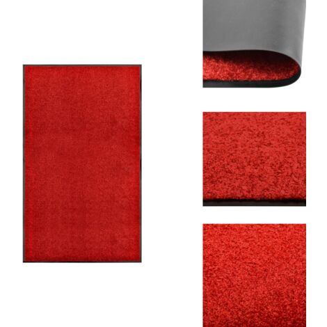 Paillasson lavable Rouge 90x150 cm - Tapis D'entrée - Paillasson Extérieur - Paillasson Intérieur - Tapis Absorbant - Tapis Lave-linge