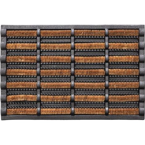 Paillasson noir/naturel 60 % caoutchouc/40 % noix de coco L 600 x l 400 x P 25 mm