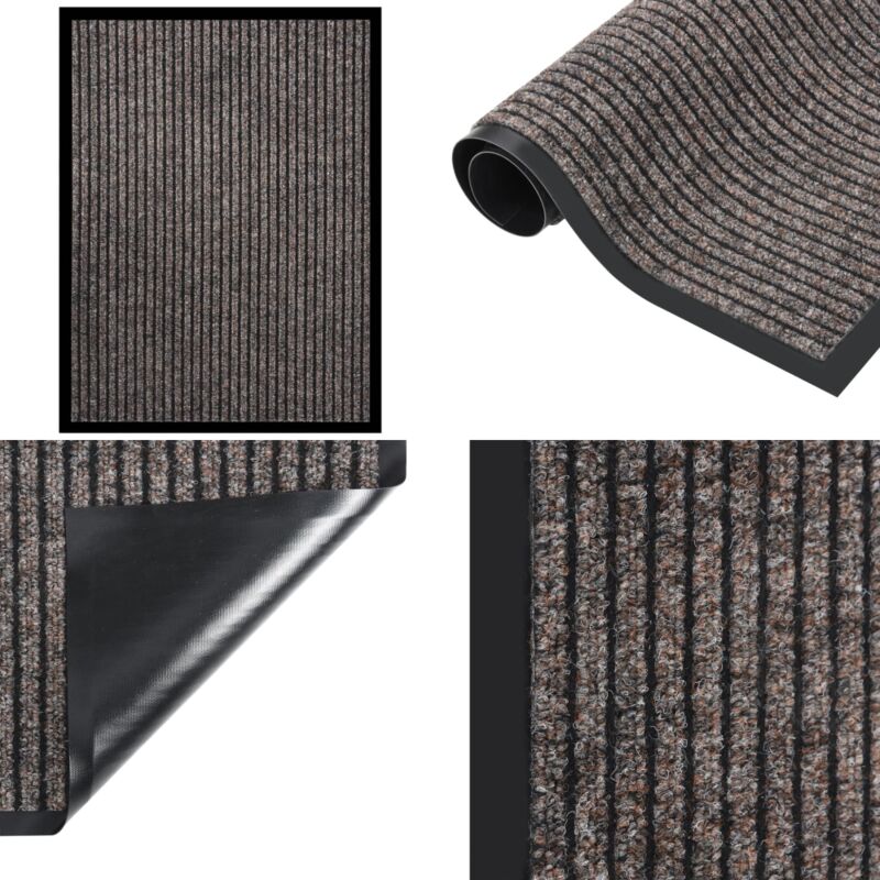 Paillasson rayé Beige 60x80 cm - Tapis D'entrée - Paillasson - Porte D'entrée - Décoration Intérieur - Accessoires Déco - Home & Living