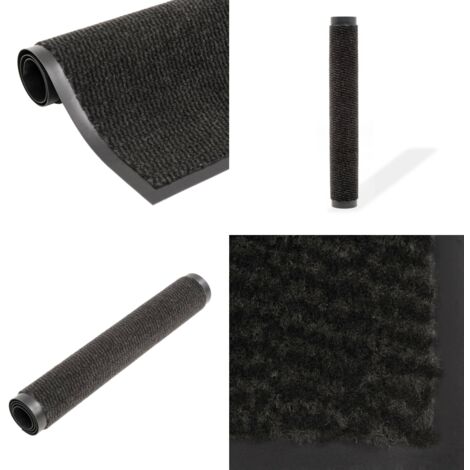 Paillasson rectangulaire 40 x 60 cm Noir - Tapis D'entrée - Paillasson Intérieur - Antidérapant - Nettoyage Facile - Entrée Maison - Home & Living