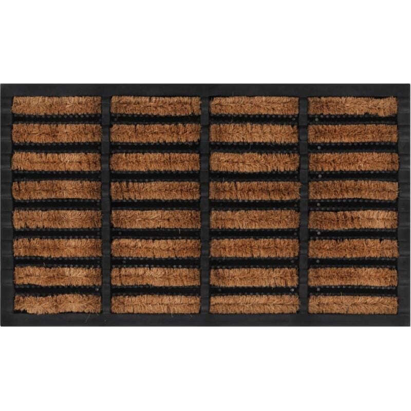 Paillasson rectangulaire 45x75 cm caoutchouc et fibre de coco Vidaxl