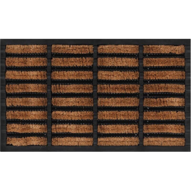 Paillasson rectangulaire 45x75 cm caoutchouc et fibre de coco CON143453 design in