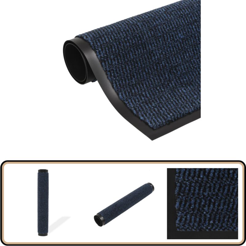 Paillasson rectangulaire 60 x 90 cm Bleu - Tapis D'entrée - Paillasson - Tapis Extérieur - Nettoyage Sols - Entrée Maison