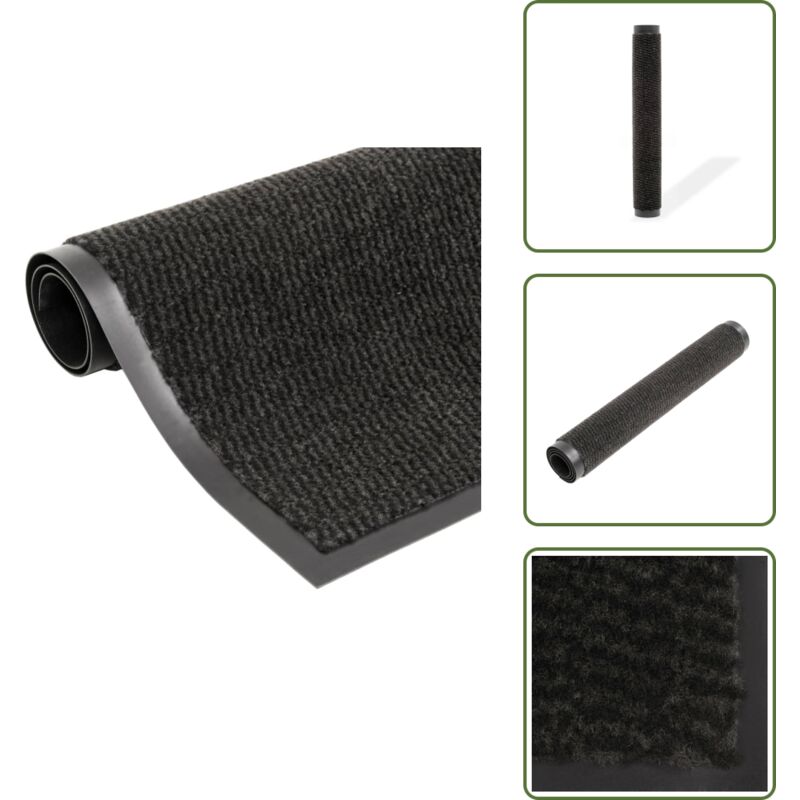 Paillasson rectangulaire 80 x 120 cm Noir - Tapis D'entrée - Paillasson Intérieur - Tapis Absorbant - Tapis Antidérapant - Tapis Extérieur