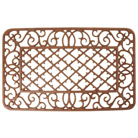 Paillasson rectangulaire en fonte - 67 x 42 cm - Carreaux - Livraison gratuite