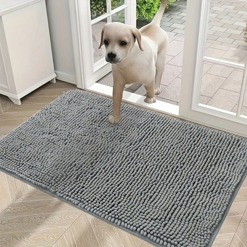 Paillasson super absorbant pour chien - Microfibre à séchage rapide, antidérapant et lavable en machine - Tapis luxueux à poils longs pour les pattes