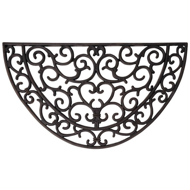 Esschert Design - Paillasson tapis caoutchouc demi-lune - 68 x 40 cm