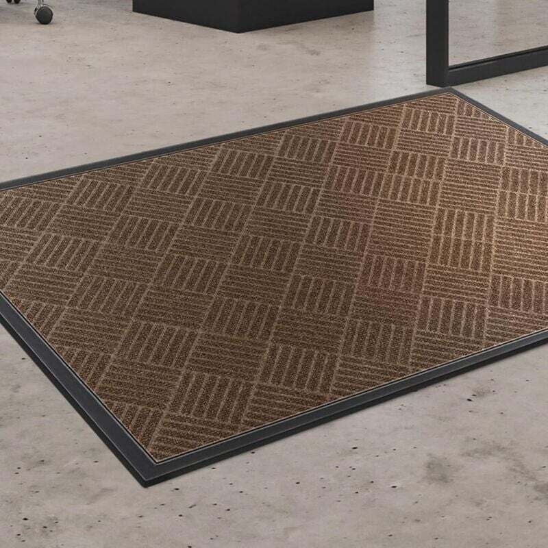 Paillasson, Tapis d'entrée intérieur Paillasson Durable et antidérapant Absorbe l'eau et Ramasse la Saleté Facile à Nettoyer (Brun foncé, 150x90cm)