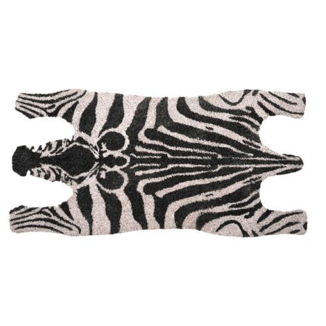 Paillasson zèbre en fibre de coco - Blanc/Noir - L 75 x P 38 cm - Livraison gratuite