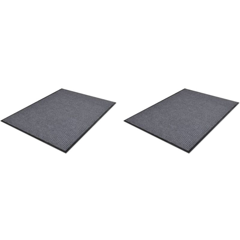 Paillassons 2 pcs pvc Gris 90x60 cm Vidaxl