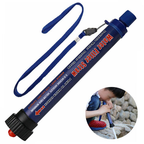 Paille de filtre à eau personnelle, équipement de survie pour purificateur d'eau à 4 étapes de 0,1 micron, système de filtration d'eau portable, filtre à eau amovible, randonnée, camping, préparation