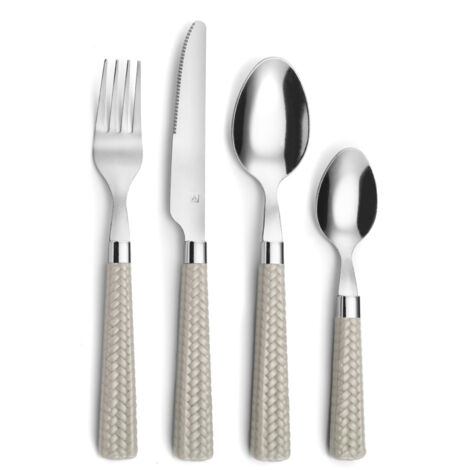 Paille Taupe - Ménagère 24 pièces