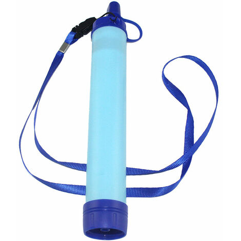 Pailles de filtre à eau d'extérieur, kit de filtre à eau de voyage de camping d'urgence, bleu
