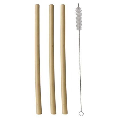 Pailles en bambou de 23 cm de diamètre, 6 brosses, 12 pièces