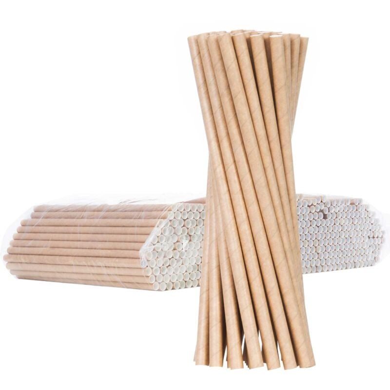 Pailles en papier écologique BIO PAILLES EN PAPIER épaisseur 8/205mm - marron 500 pcs.