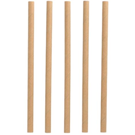 Pailles en papier Papstar, 21 cm de diamètre, marron, lot de 100.