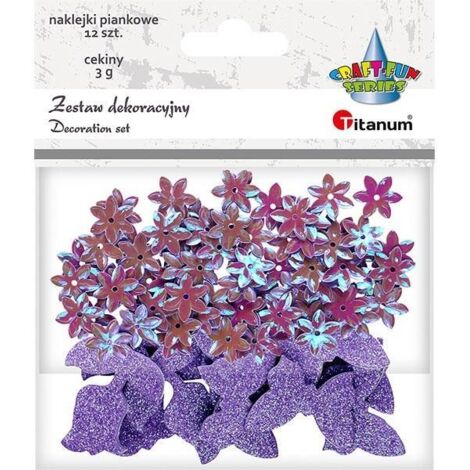 Pailletten Blumen + Sticker Mix Heather 12St
