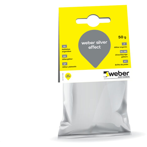 WEBER SAINT GOBAIN Paillettes Argent 50g pour mortier de joint de carrelage, Weber Silver Effect