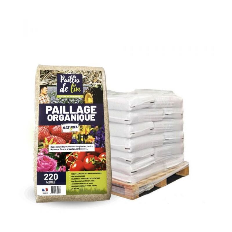 Racine - Paillis de lin, organique et naturelle pour jardins potagers, 21 balles de 220l - F-PAI058-21x220