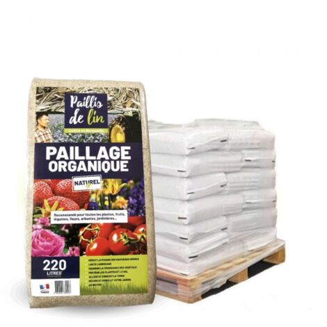 Paillis de lin, organique et naturelle pour jardins potagers, 21 balles de 220l - F-PAI058-21x220