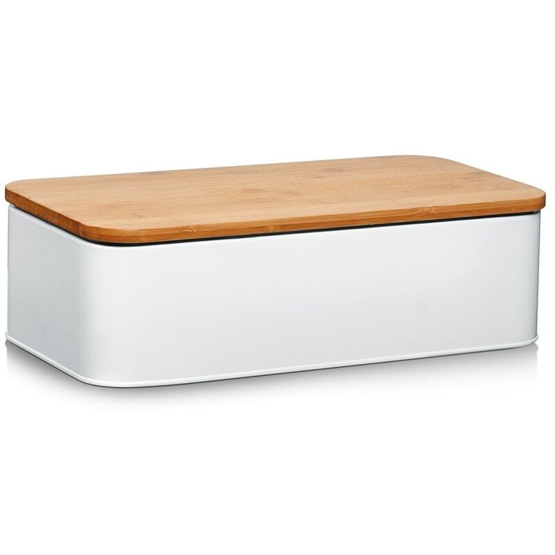 Zeller - Pain en métal avec planche à découper en bambou, 2 en 1