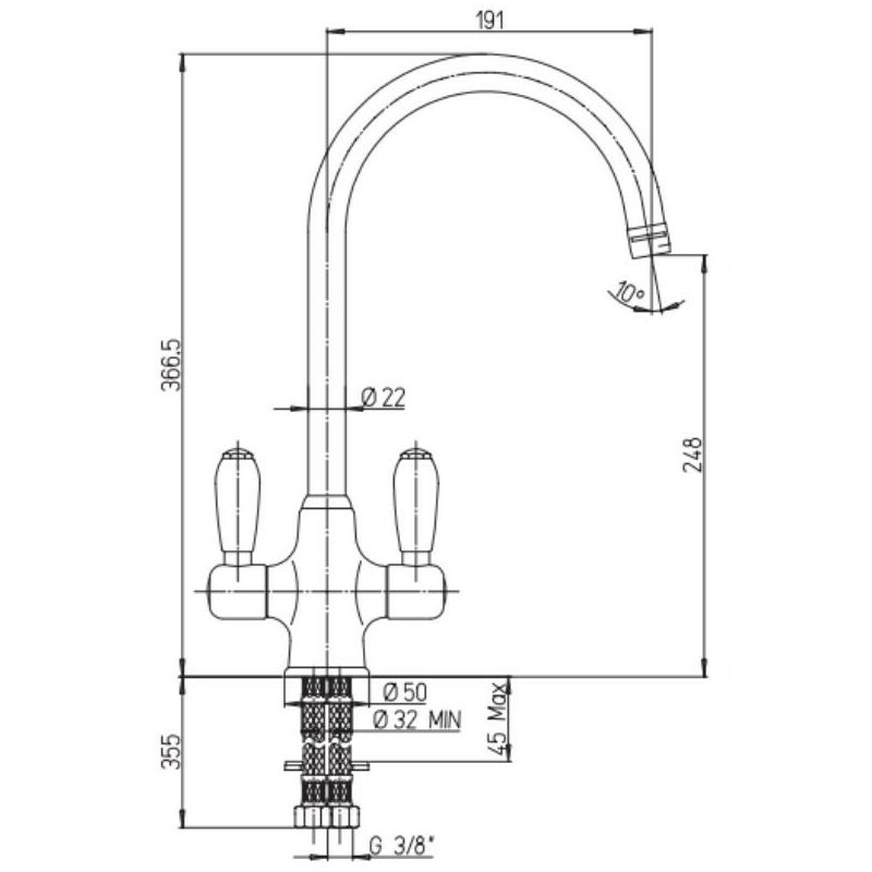 Paini 84CN544 Mélangeur de cuisine satiné avec commandes céramiques