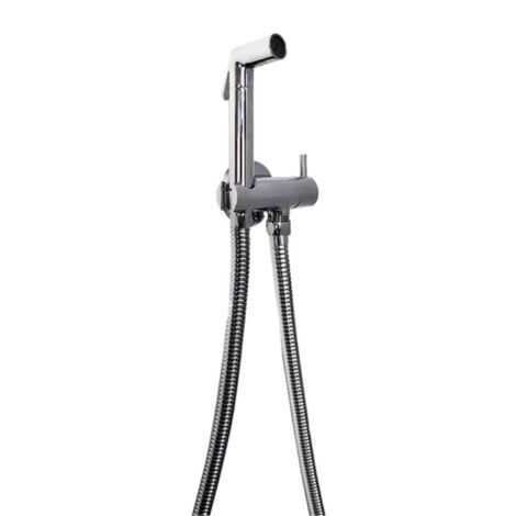PAINI Cox teleducha WC redonda Cromo + soporte + flexible