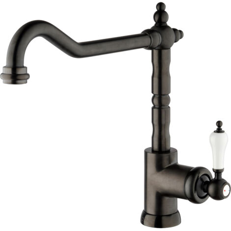 PAINI Mitigeur cuisine Duomo Bec haut noir mat brosse
