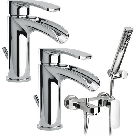 Rubinetto Vasca A Cascata.Paini Ovo Miscelatore 2pz Per Lavabo A Cascata E Per Bidet Scarico Automatico 1 1 4 Miscelatore Vasca Esterno Con Doccia Duplex 2x 86cr211wfs 86cr105