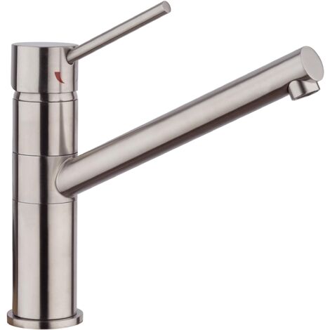 Paini – Rubinetto Miscelatore Monocomando Cucina, INOX, Lavello bocca media coassiale, Design moderno, interamente prodotto e lavorato in Italia