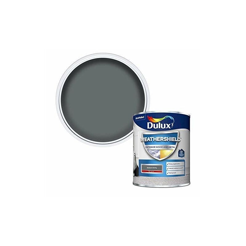 Dulux Valentine - Dulux Weathershield Exterior Wood & Metal Quick Dry Paint - Gallant Grey - Gloss - 750ML