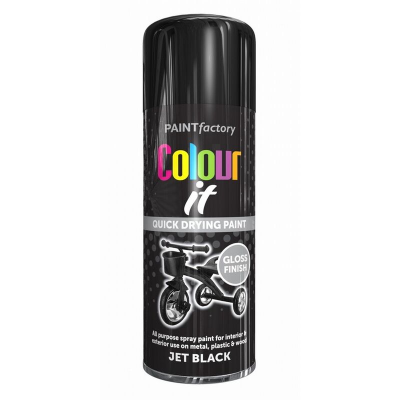 Paint Factory - 1732 Colour It Spray Paint Jet Black Gloss 400ml