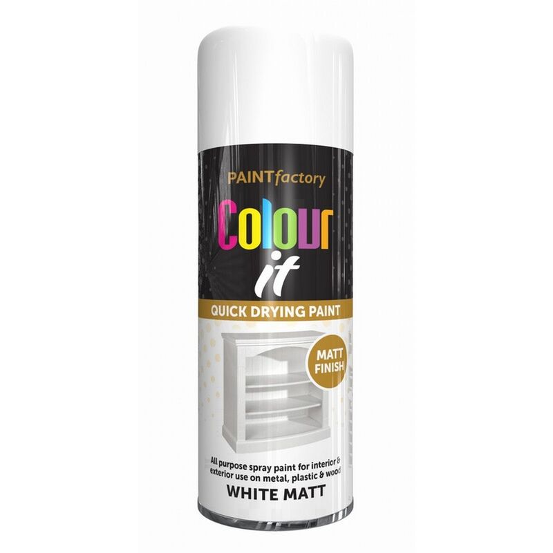 Paint Factory - 1736 Colour It Spray Paint White Matt 400ml