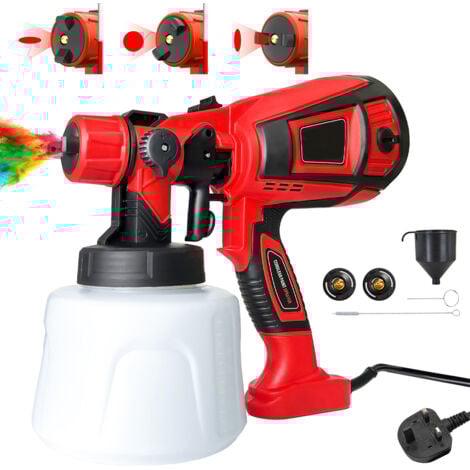 TEETOK Paint guns，Paint Sprayer, 1200ml HVLP Spray Gun with Cleaning and Blowing Joints, 3 Nozzles, 3 Patterns, Easy to Clean, for Furniture, Cabinets, Fences, Walls, Doors, etc.