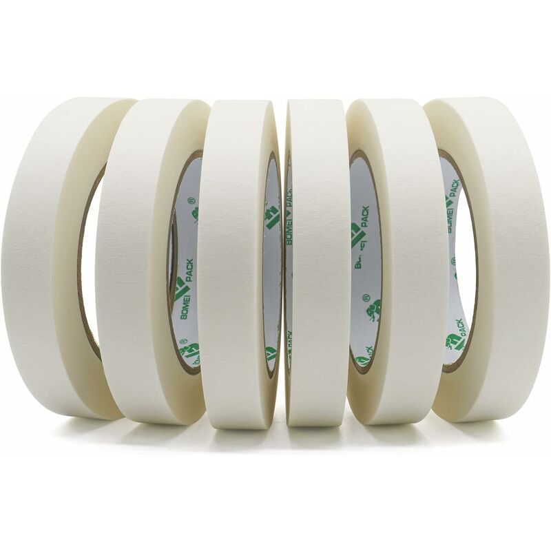 Paint Masking Tape -5 Rolls 50m x 18mm Decorative Masking Tape General Purpose Paint Tape BOMEI PACK (18mm x 50m) 5 Rolls